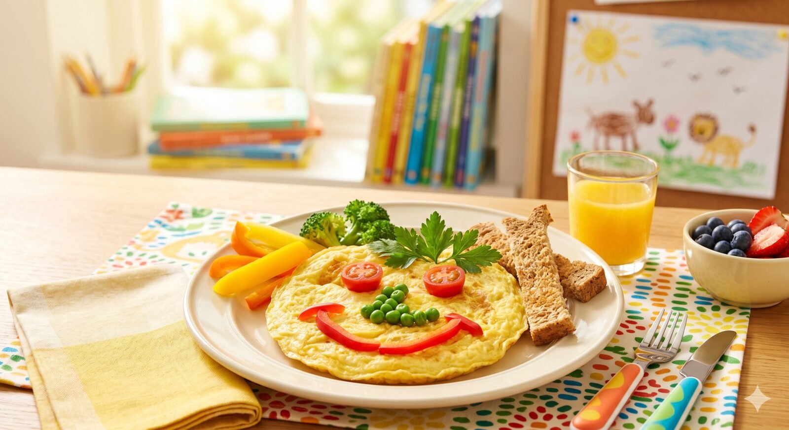 Winter family breakfast eggs