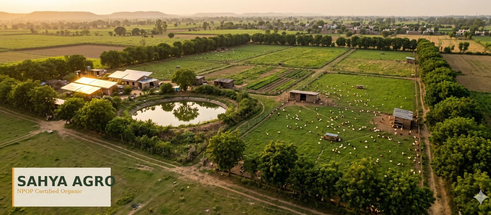 Sahya Agro — about us, Haryana organic farm aerial view